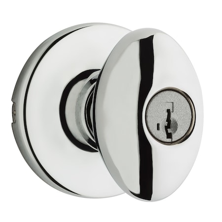 Kwikset Aliso Keyed Entry Door Knob Set W/ SmartKey Bright Chrome 400AO-26S